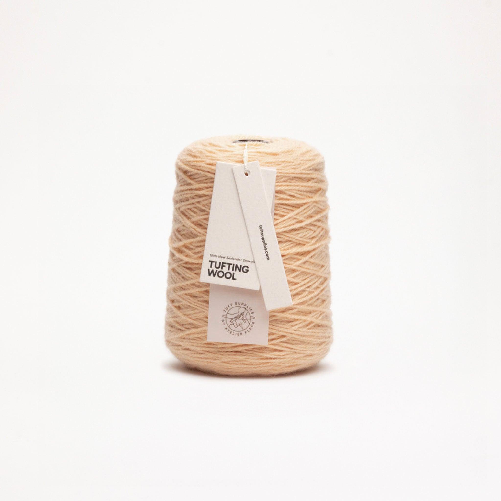 peach cream 100% New Zealand Wool Tufting Yarn 500g cone – durable 3-ply rug making yarn