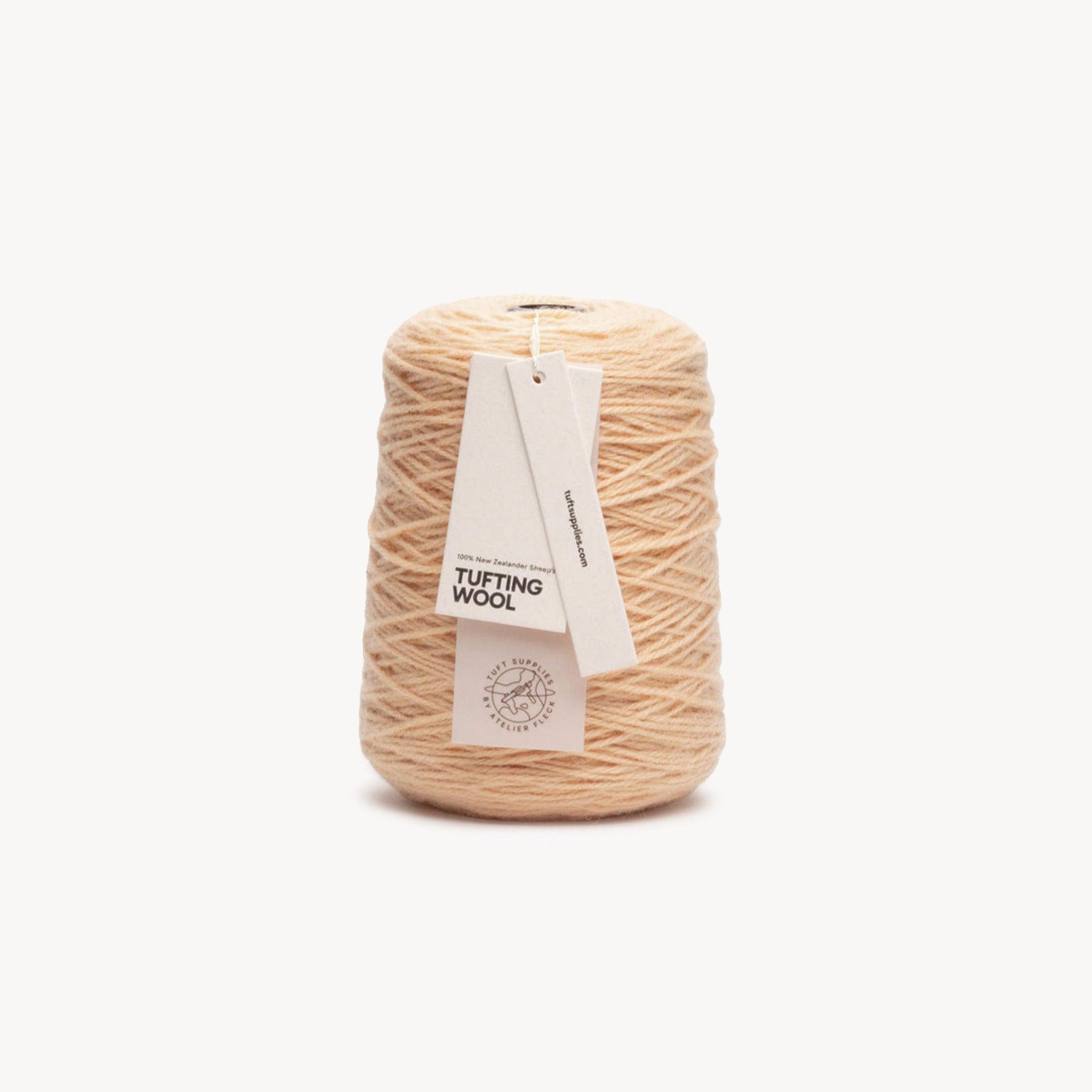 peach cream 100% New Zealand Wool Tufting Yarn 500g cone – durable 3-ply rug making yarn