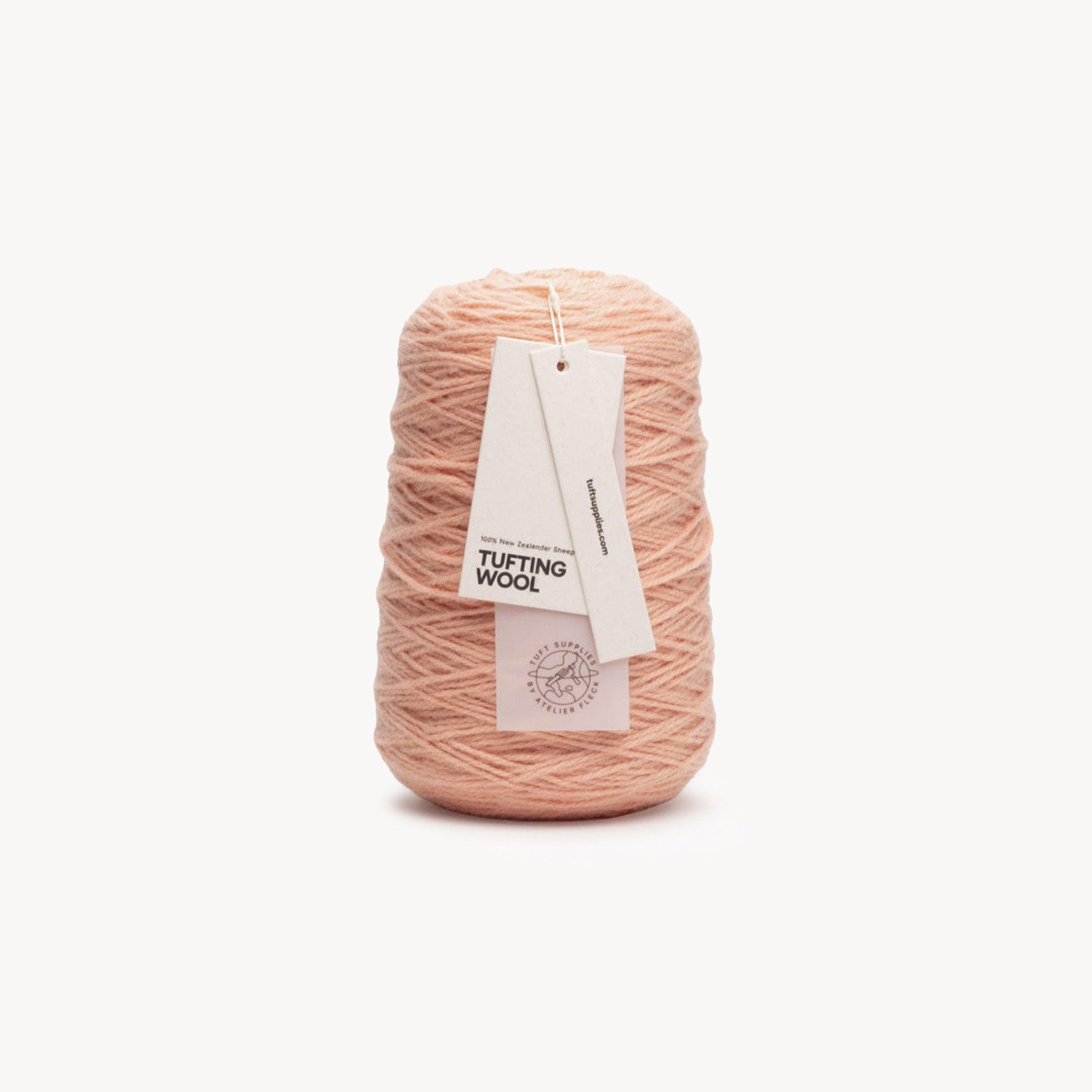 soft apricot 100% New Zealand Wool Tufting Yarn 500g cone – durable 3-ply rug making yarn