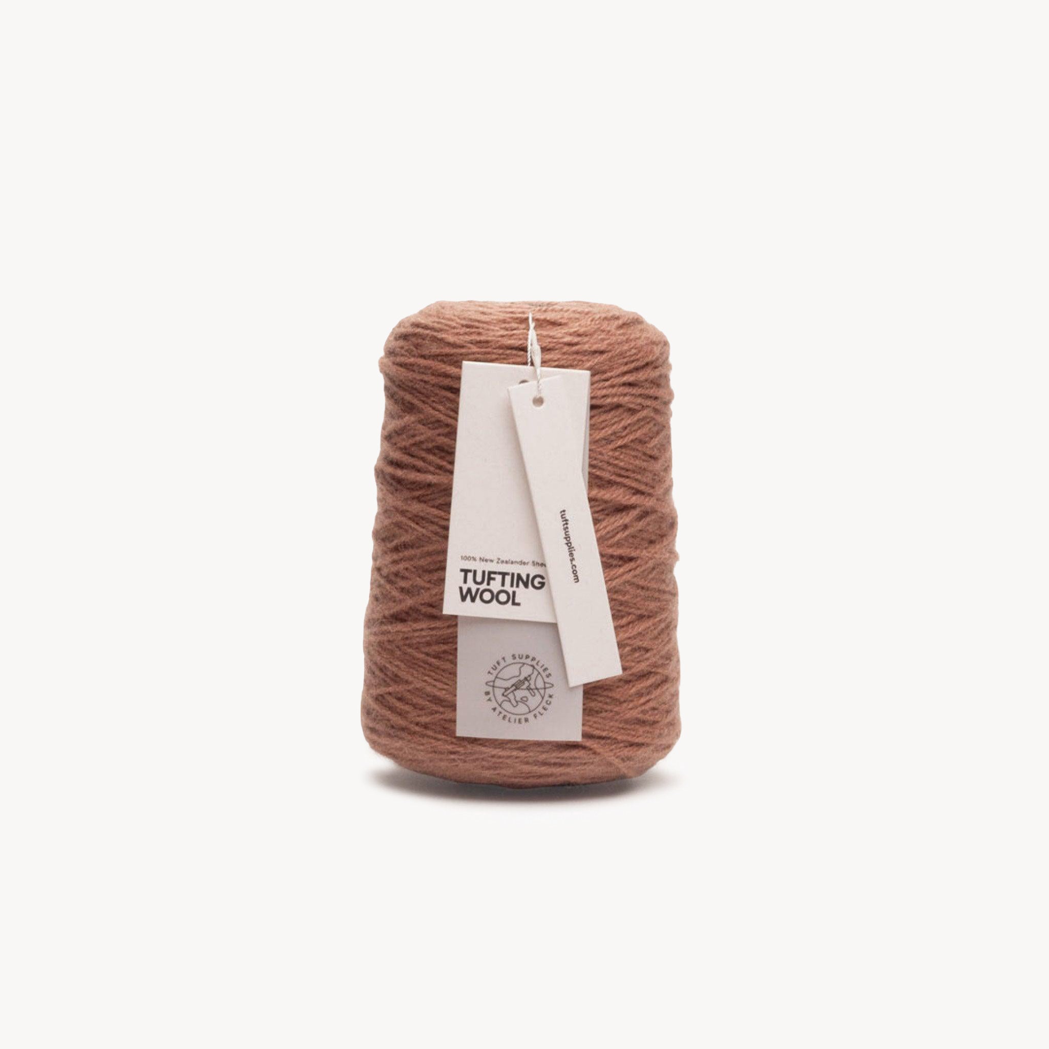 copper bronze 100% New Zealand Wool Tufting Yarn 500g cone – durable 3-ply rug making yarn