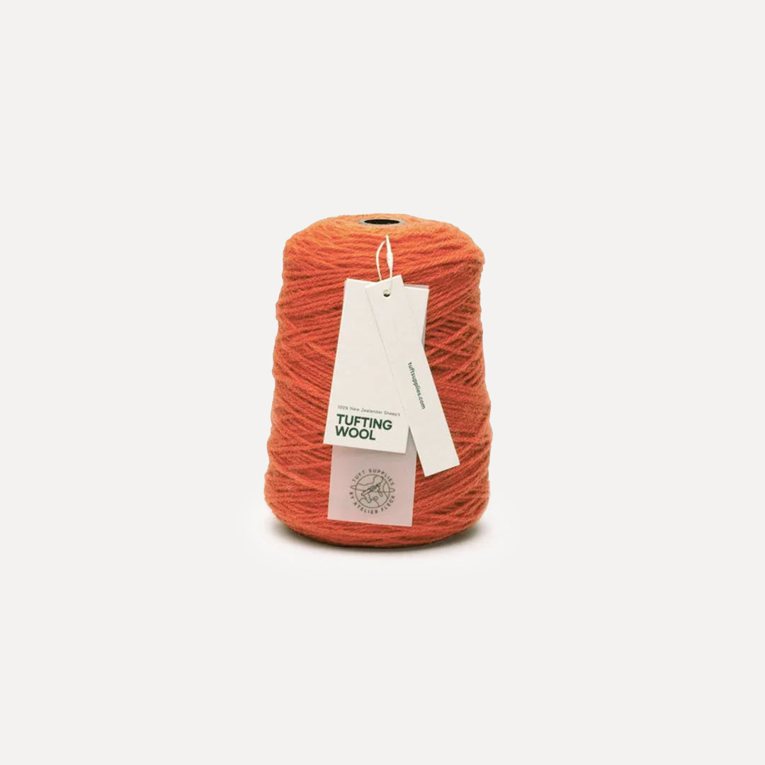 burnt apricot 100% New Zealand Wool Tufting Yarn 500g cone – durable 3-ply rug making yarn