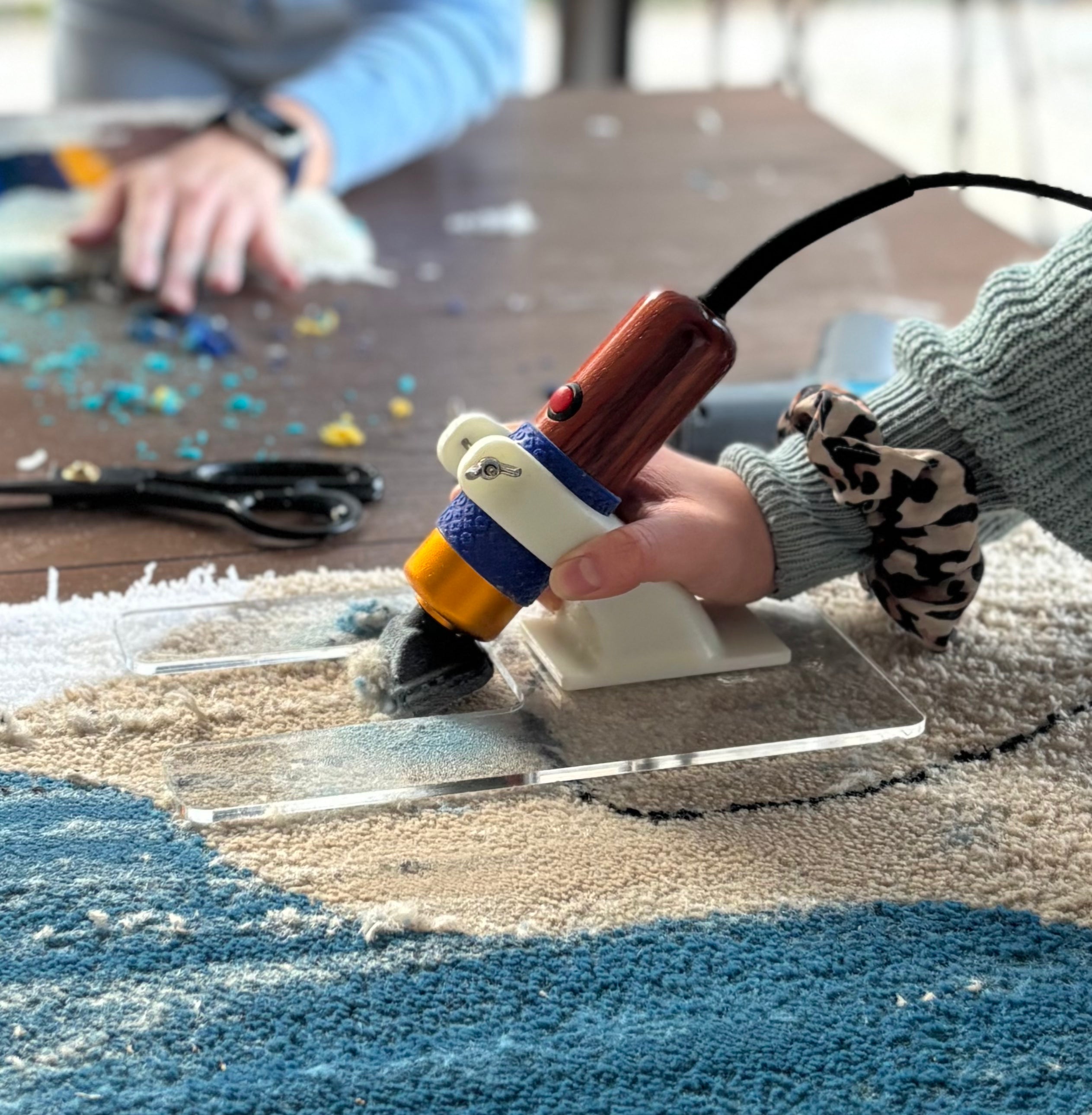 shaving with the big guider for rug shaving