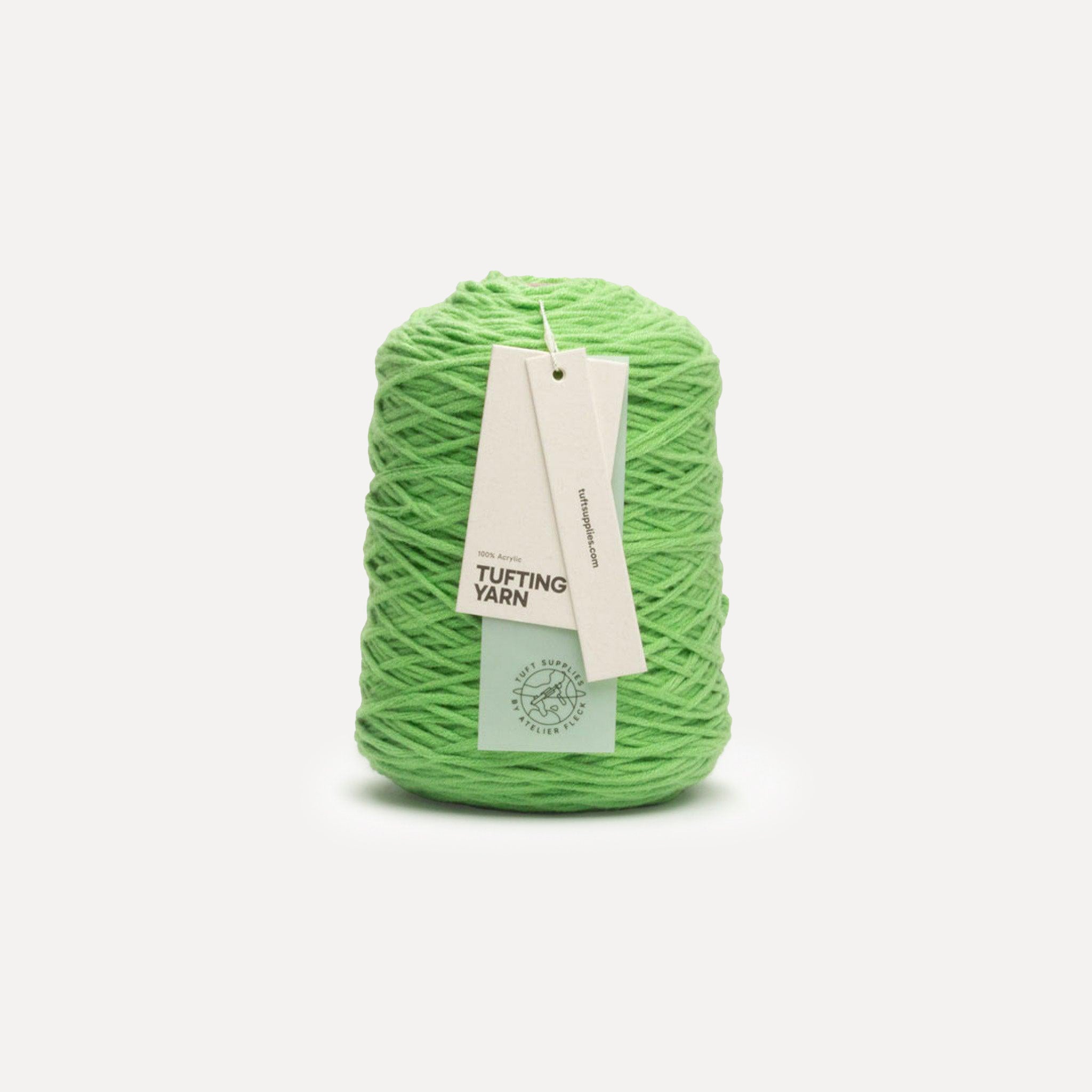 lime soft acrylic tufting yarn – 400g cone – 8-ply structure for rug tufting