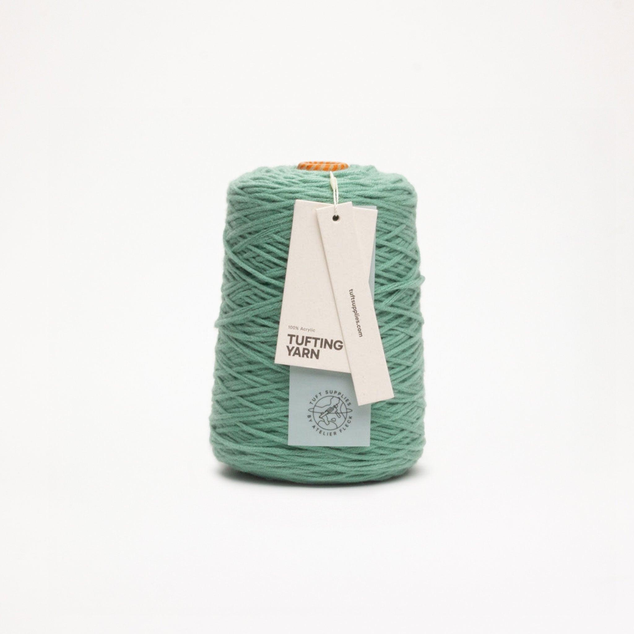 dusty jade soft acrylic tufting yarn – 400g cone – 8-ply structure for rug tufting