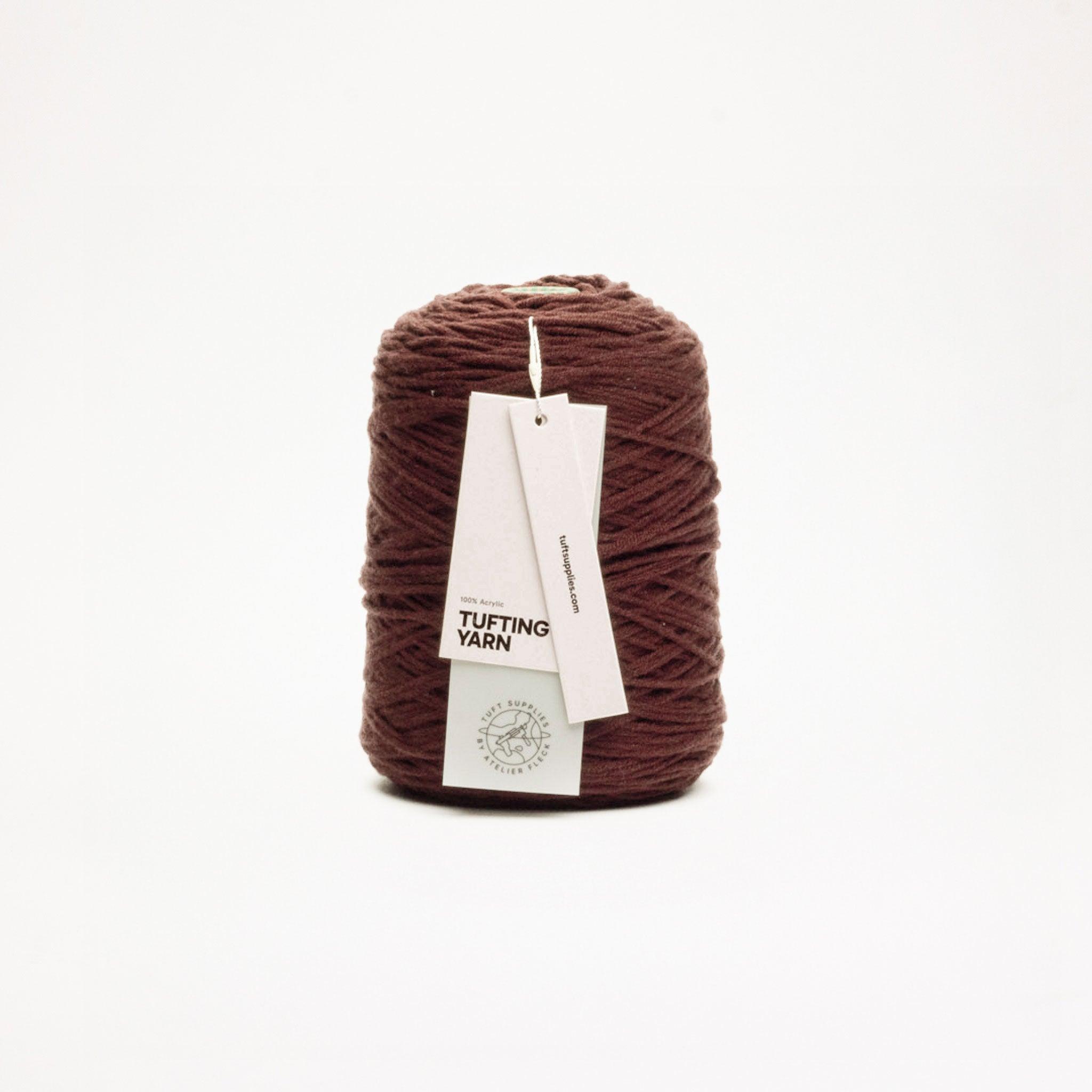 rustwood brown soft acrylic tufting yarn – 400g cone – 8-ply structure for rug tufting