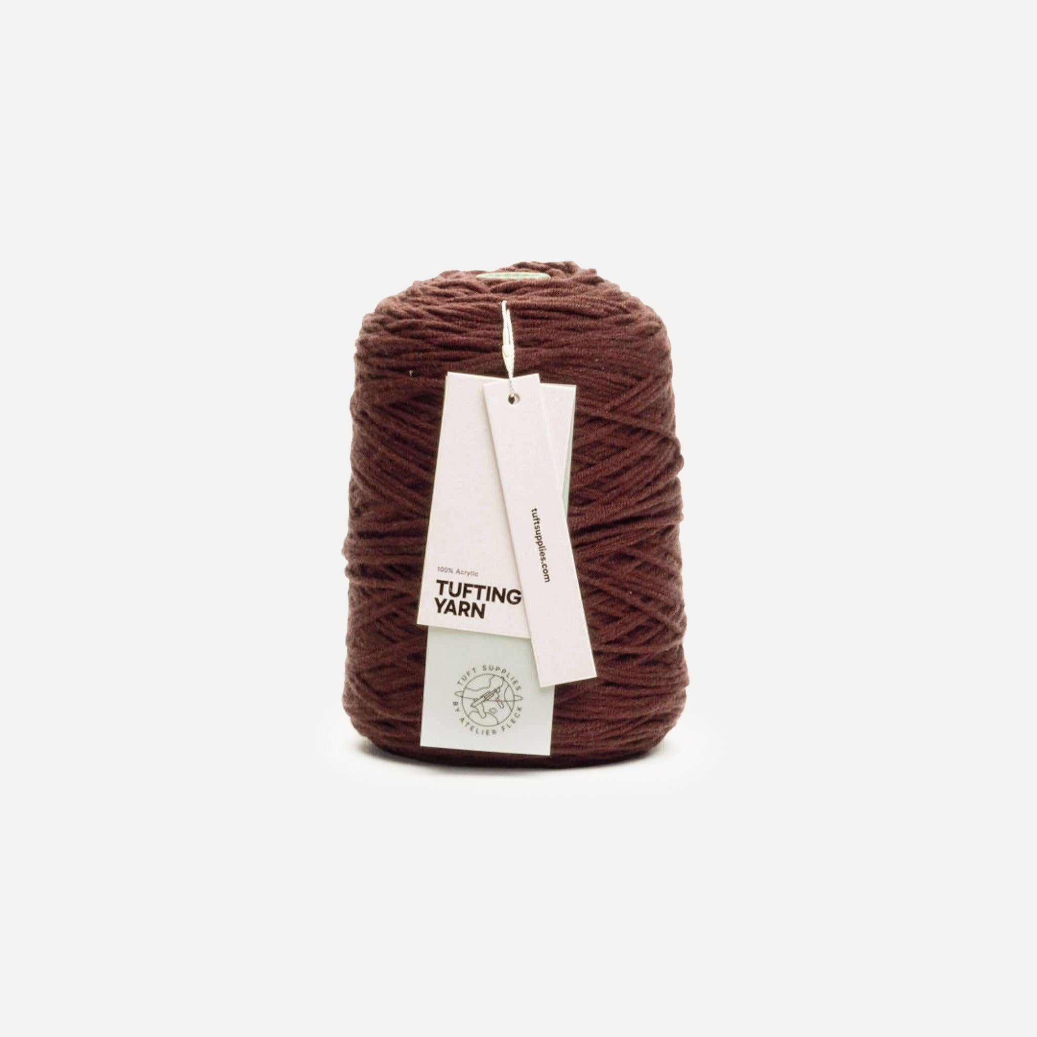 rustwood brown soft acrylic tufting yarn – 400g cone – 8-ply structure for rug tufting