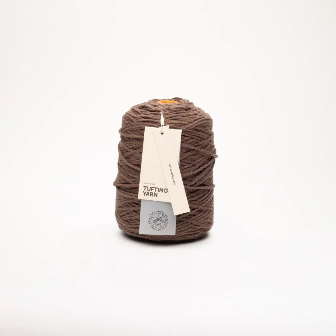 sone brown soft acrylic tufting yarn – 400g cone – 8-ply structure for rug tufting