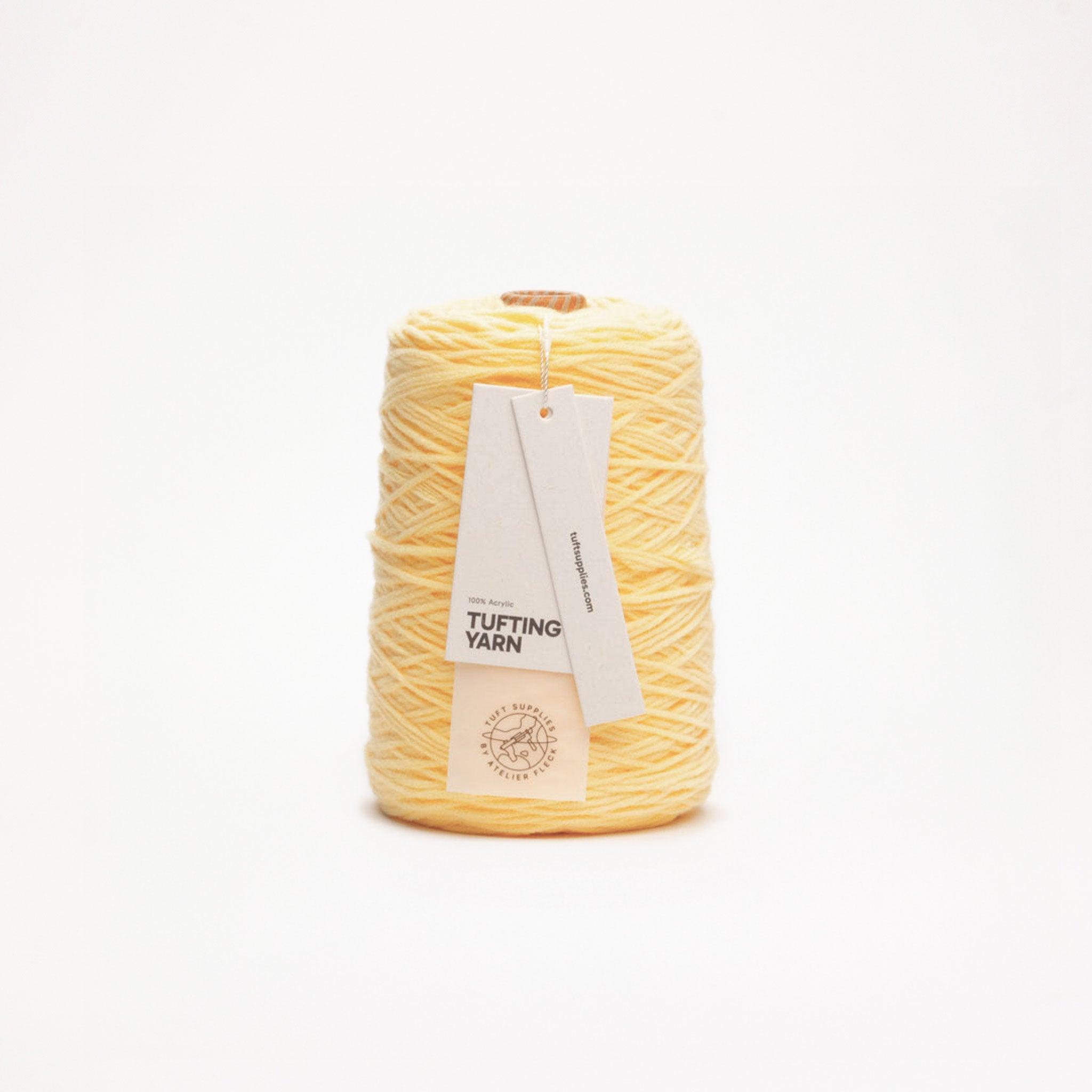 vanilla cream soft acrylic tufting yarn – 400g cone – 8-ply structure for rug tufting