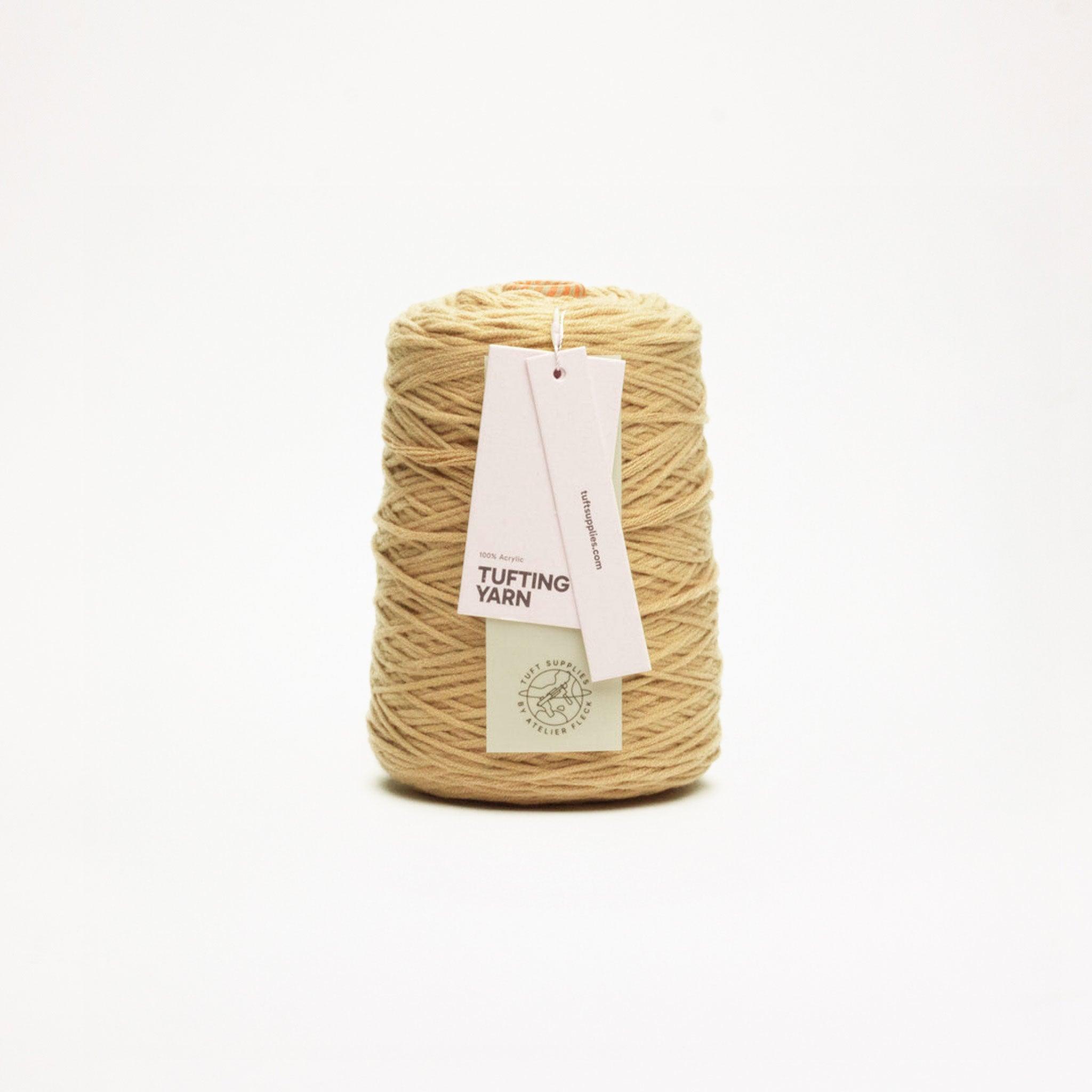 wheat gold soft acrylic tufting yarn – 400g cone – 8-ply structure for rug tufting