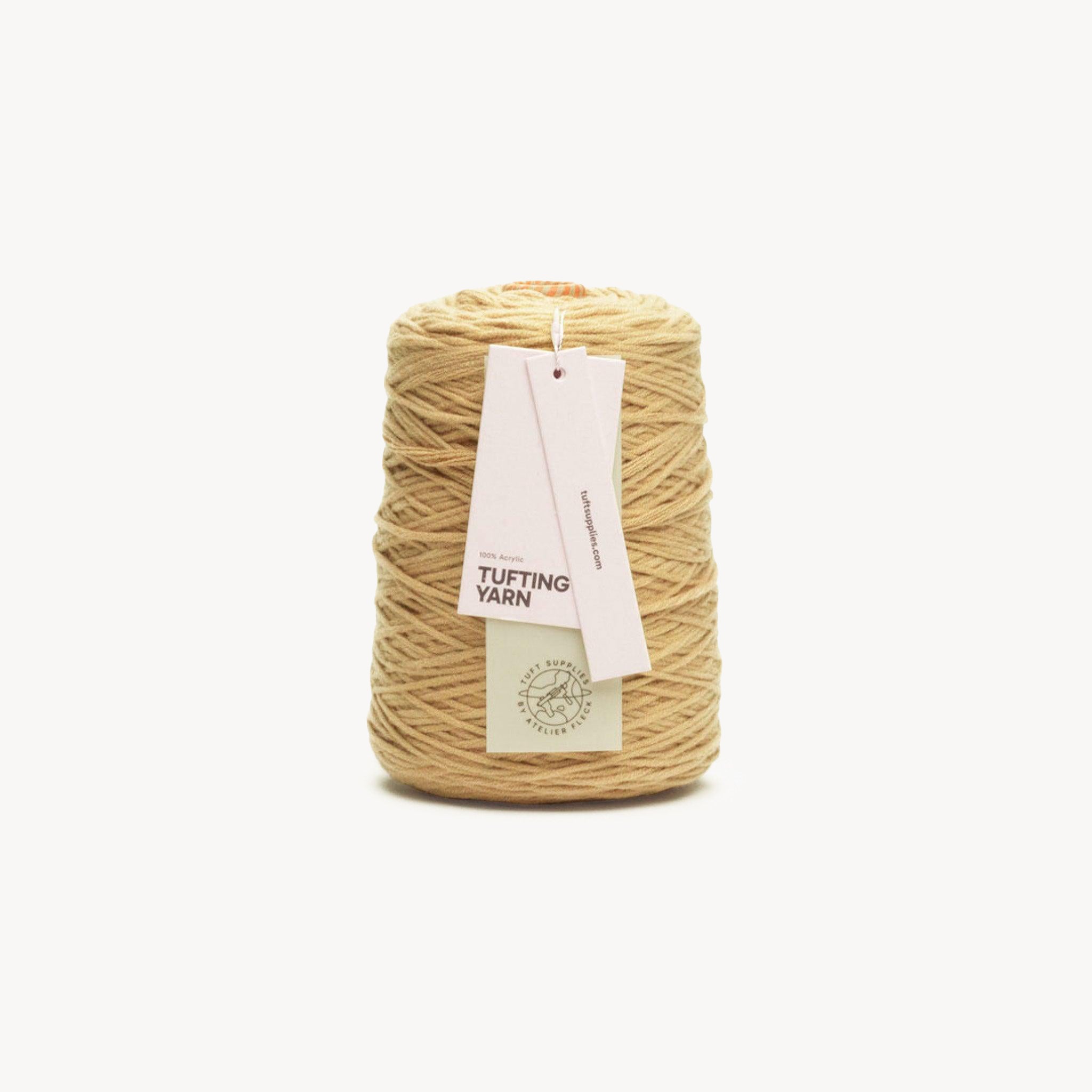 wheat gold soft acrylic tufting yarn – 400g cone – 8-ply structure for rug tufting