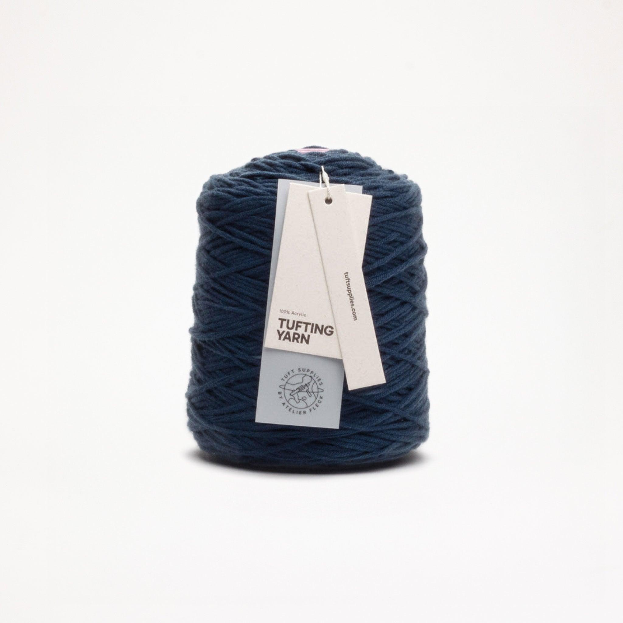 graphite grey soft acrylic tufting yarn – 400g cone – 8-ply structure for rug tufting