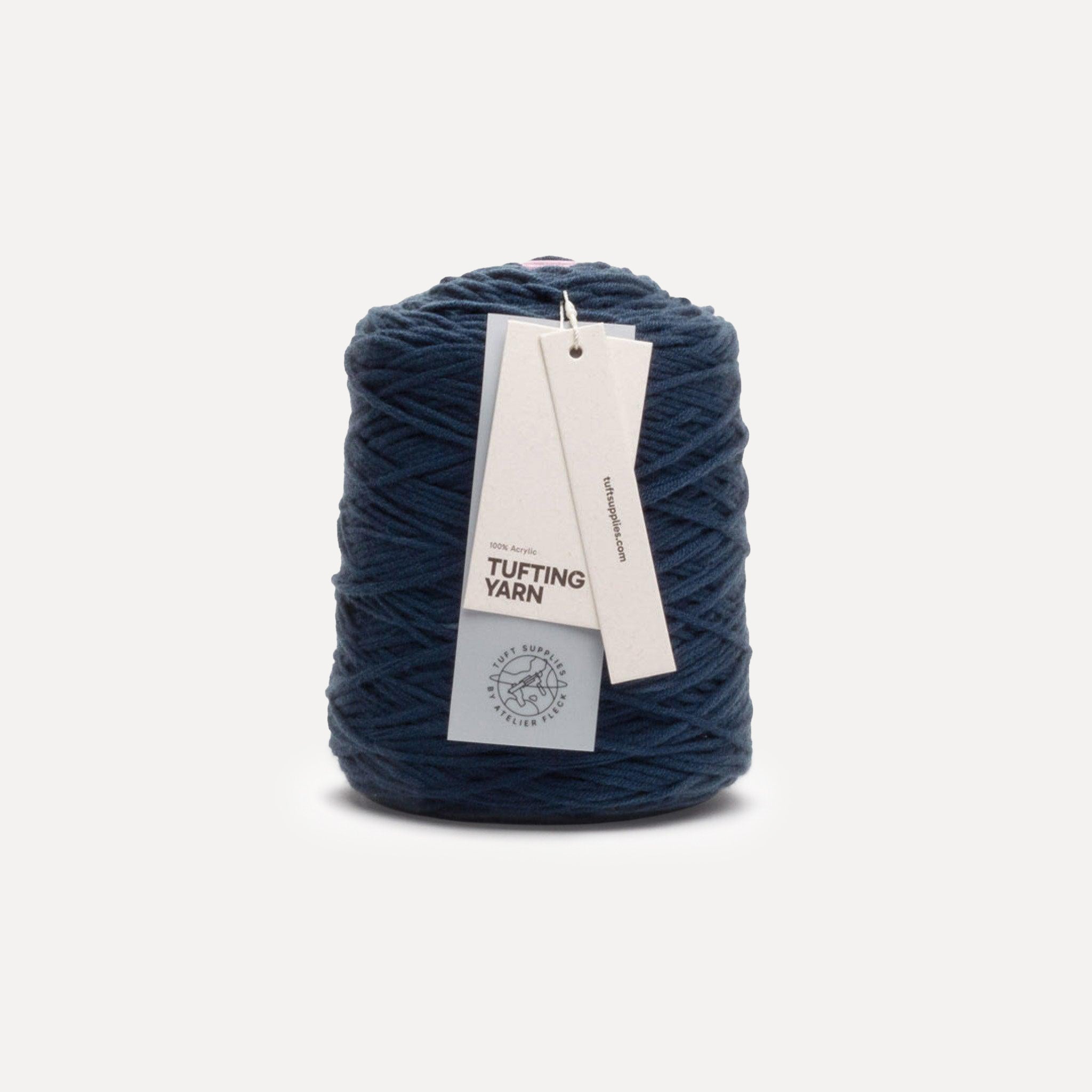 graphite grey soft acrylic tufting yarn – 400g cone – 8-ply structure for rug tufting