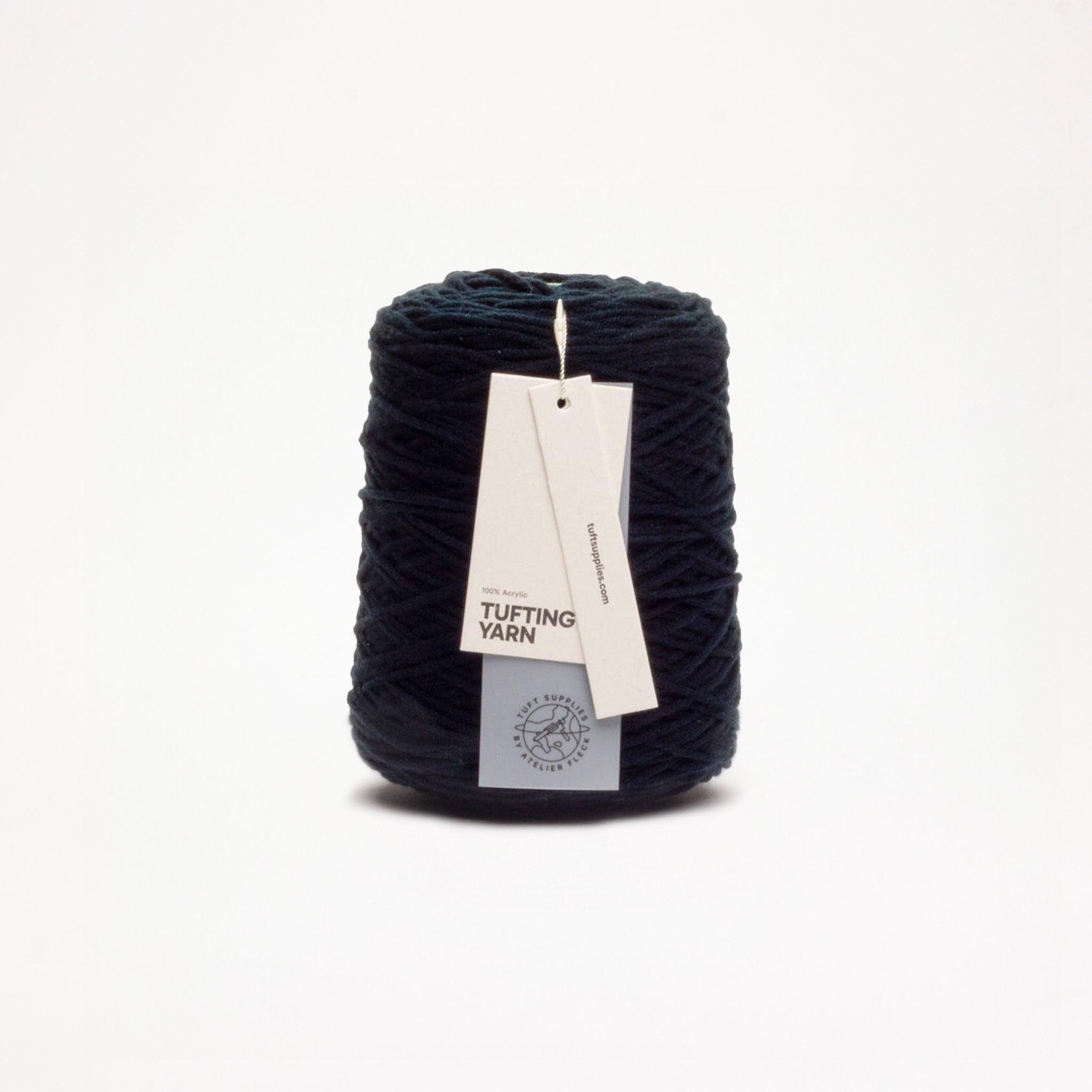 black soft acrylic tufting yarn – 400g cone – 8-ply structure for rug tufting