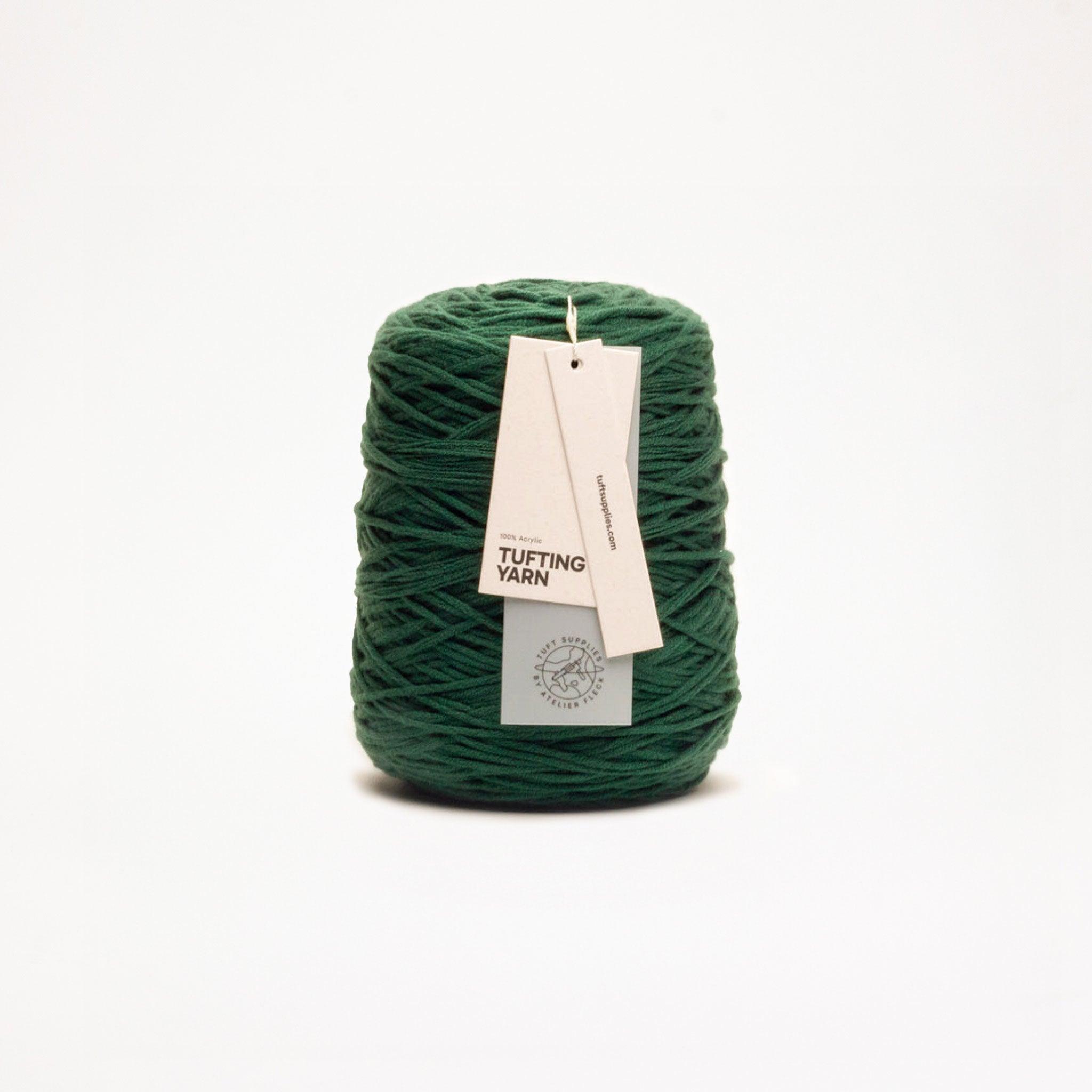 pinewood green soft acrylic tufting yarn – 400g cone – 8-ply structure for rug tufting