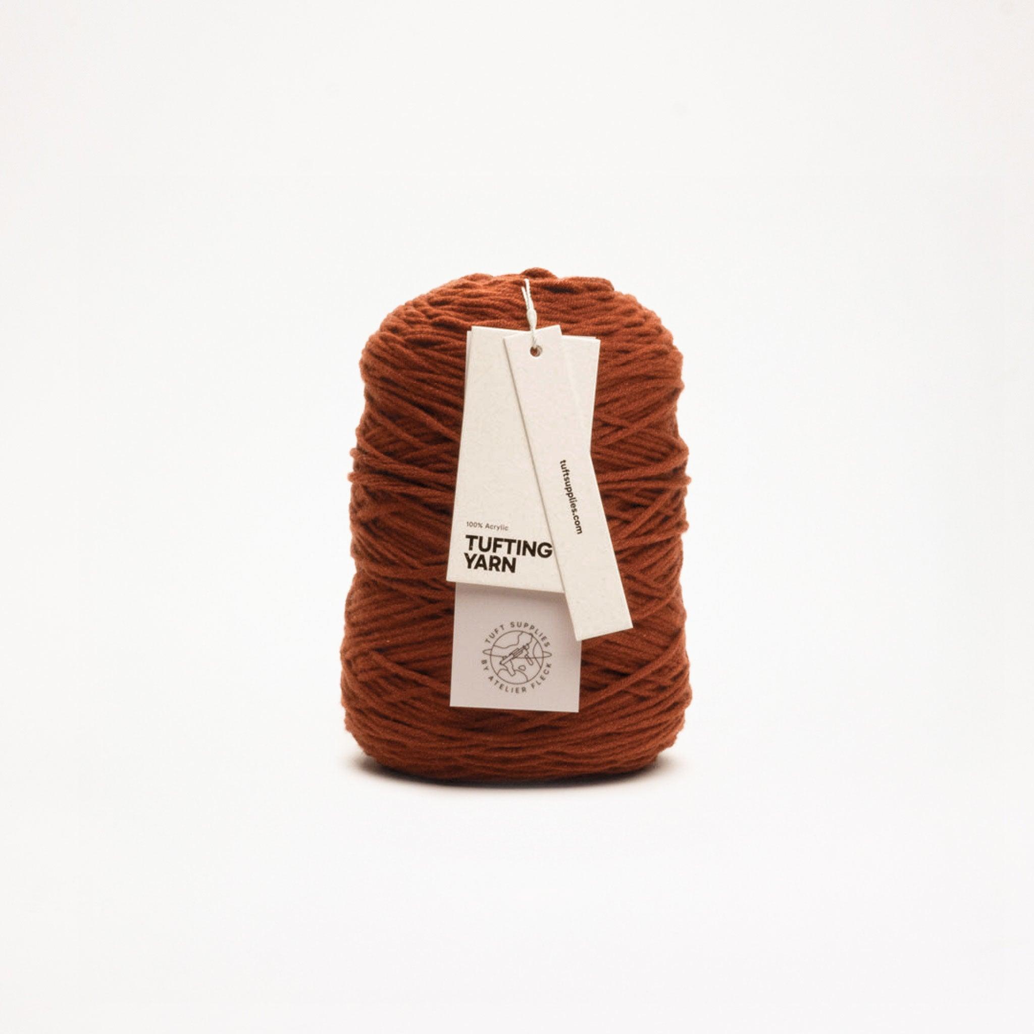 burned sienna soft acrylic tufting yarn – 400g cone – 8-ply structure for rug tufting