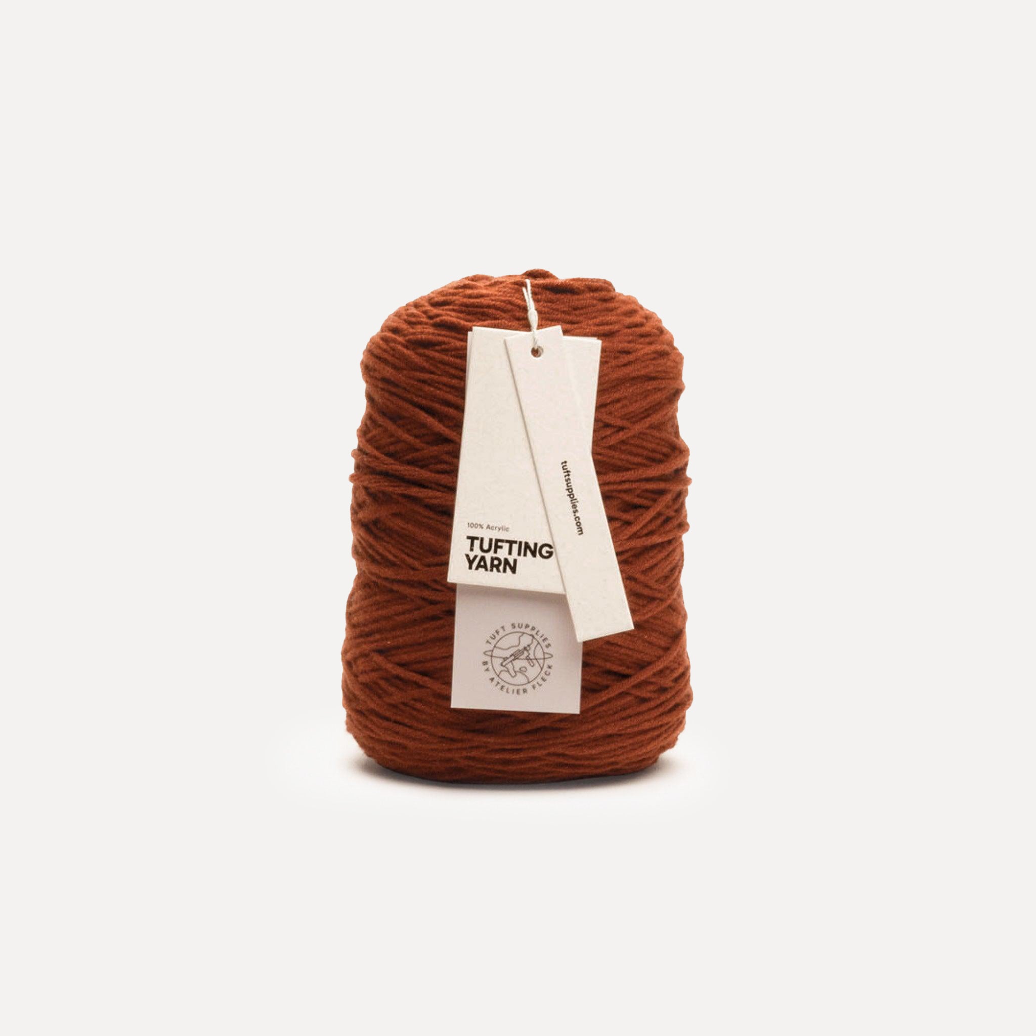 burned sienna soft acrylic tufting yarn – 400g cone – 8-ply structure for rug tufting