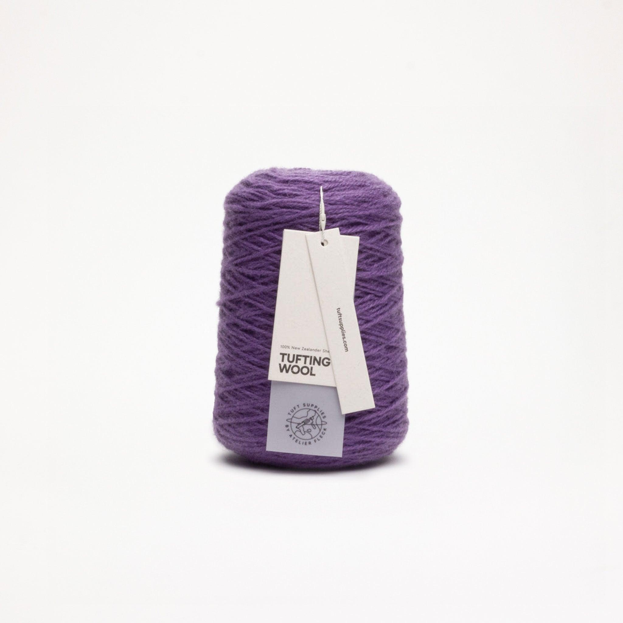 plum pop 100% New Zealand Wool Tufting Yarn 500g cone – durable 3-ply rug making yarn