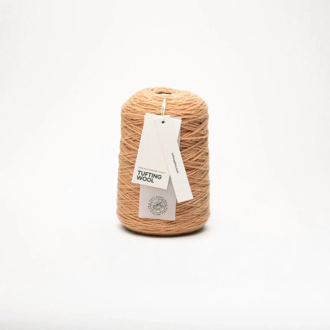 vibrant gold 100% New Zealand Wool Tufting Yarn 500g cone – durable 3-ply rug making yarn