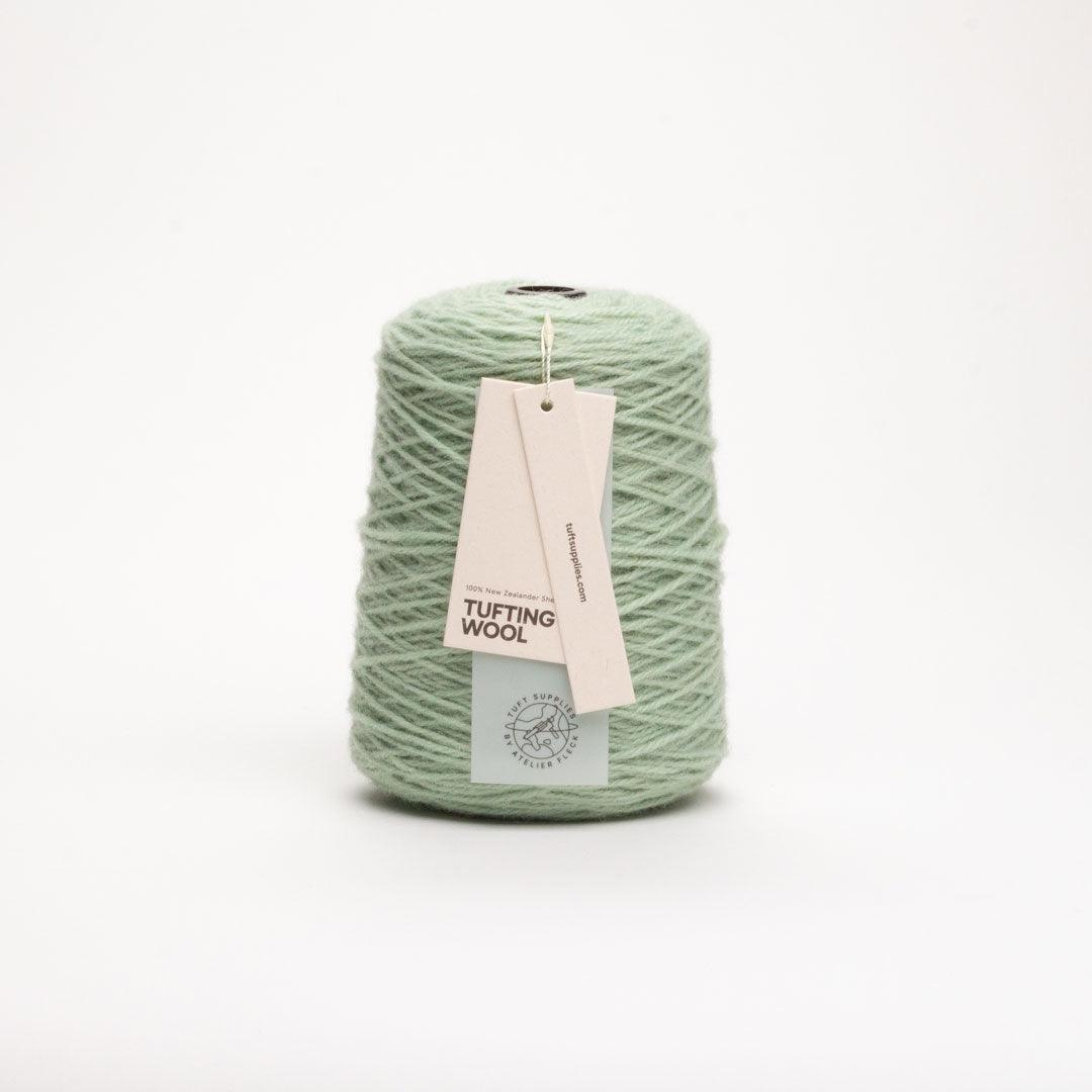 dusty green 100% New Zealand Wool Tufting Yarn 500g cone – durable 3-ply rug making yarn