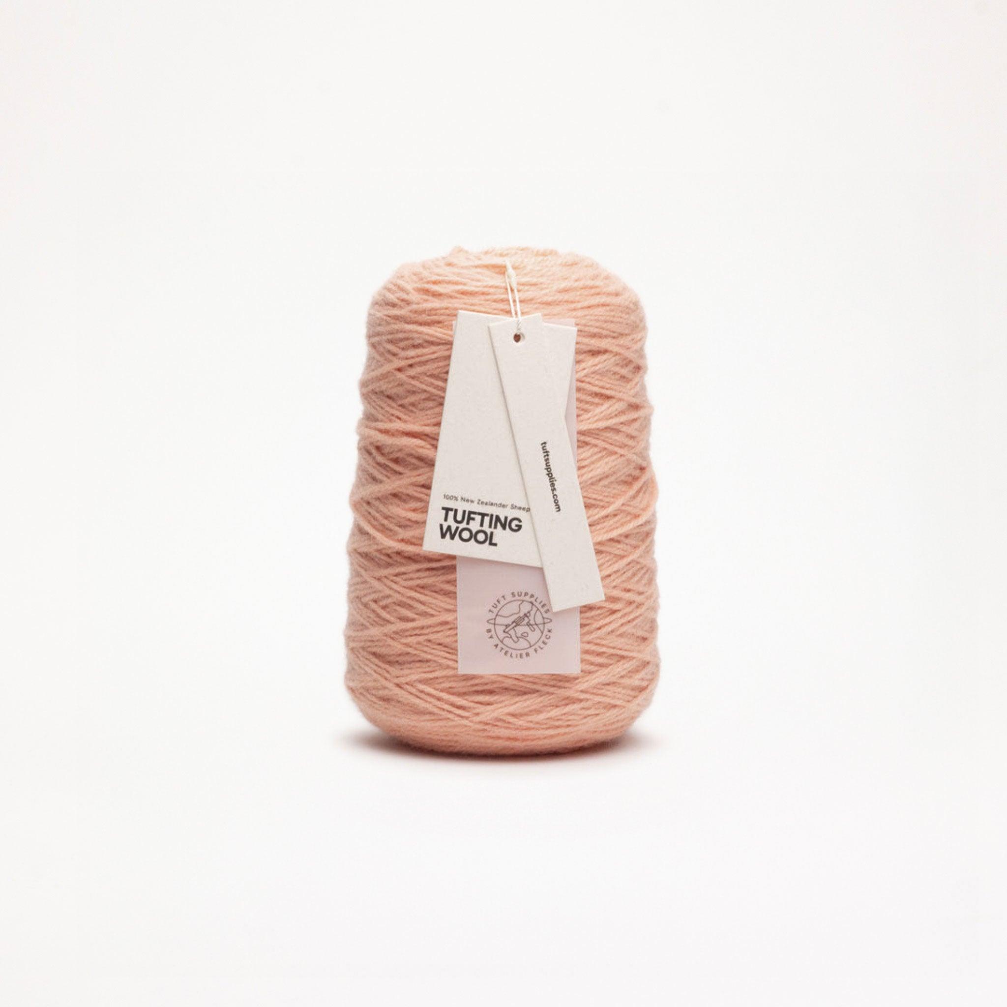 soft apricot 100% New Zealand Wool Tufting Yarn 500g cone – durable 3-ply rug making yarn