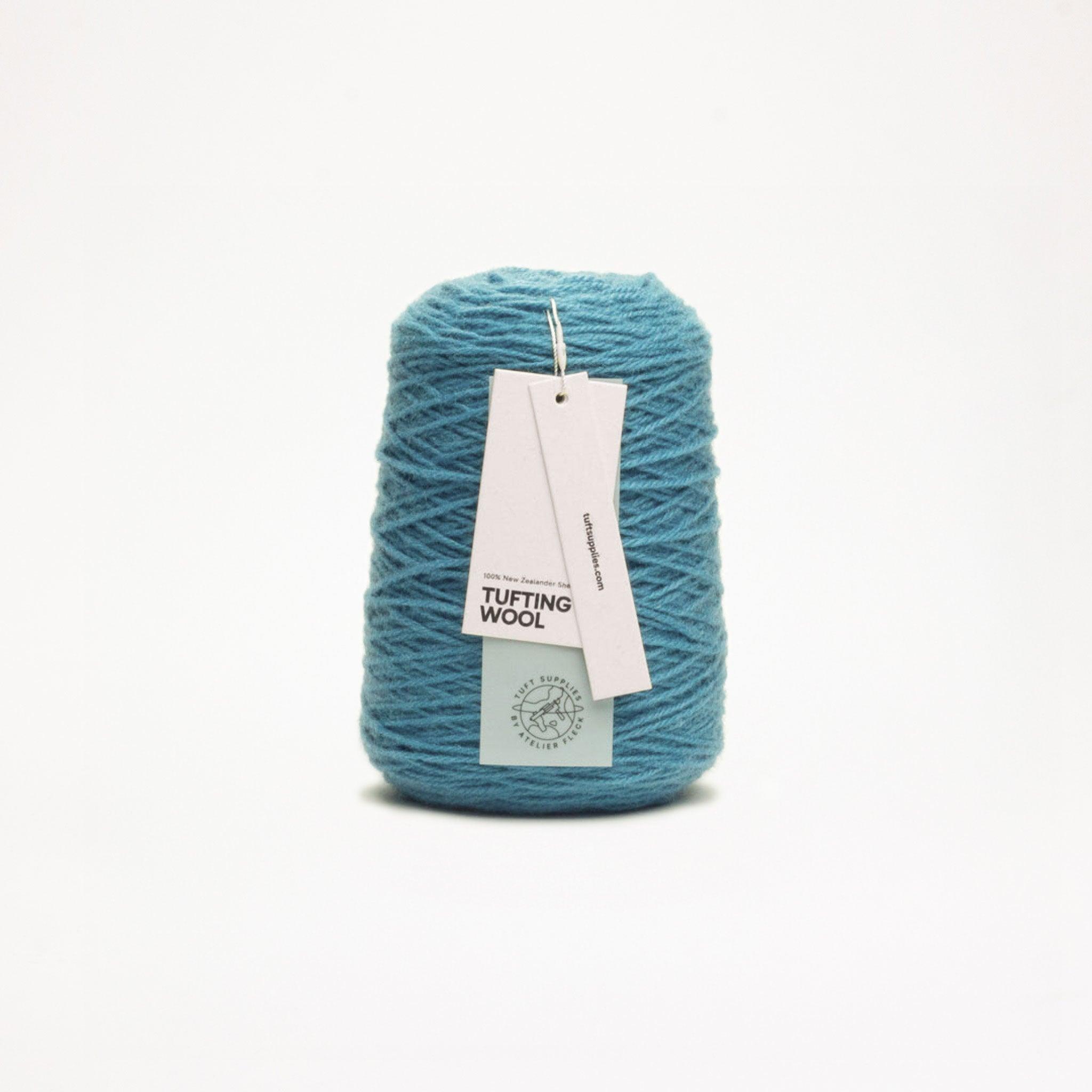 skyline blue 100% New Zealand Wool Tufting Yarn 500g cone – durable 3-ply rug making yarn