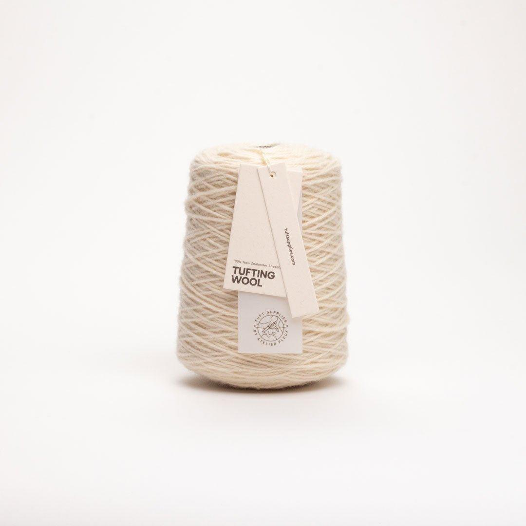 cream beige 100% New Zealand Wool Tufting Yarn 500g cone – durable 3-ply rug making yarn