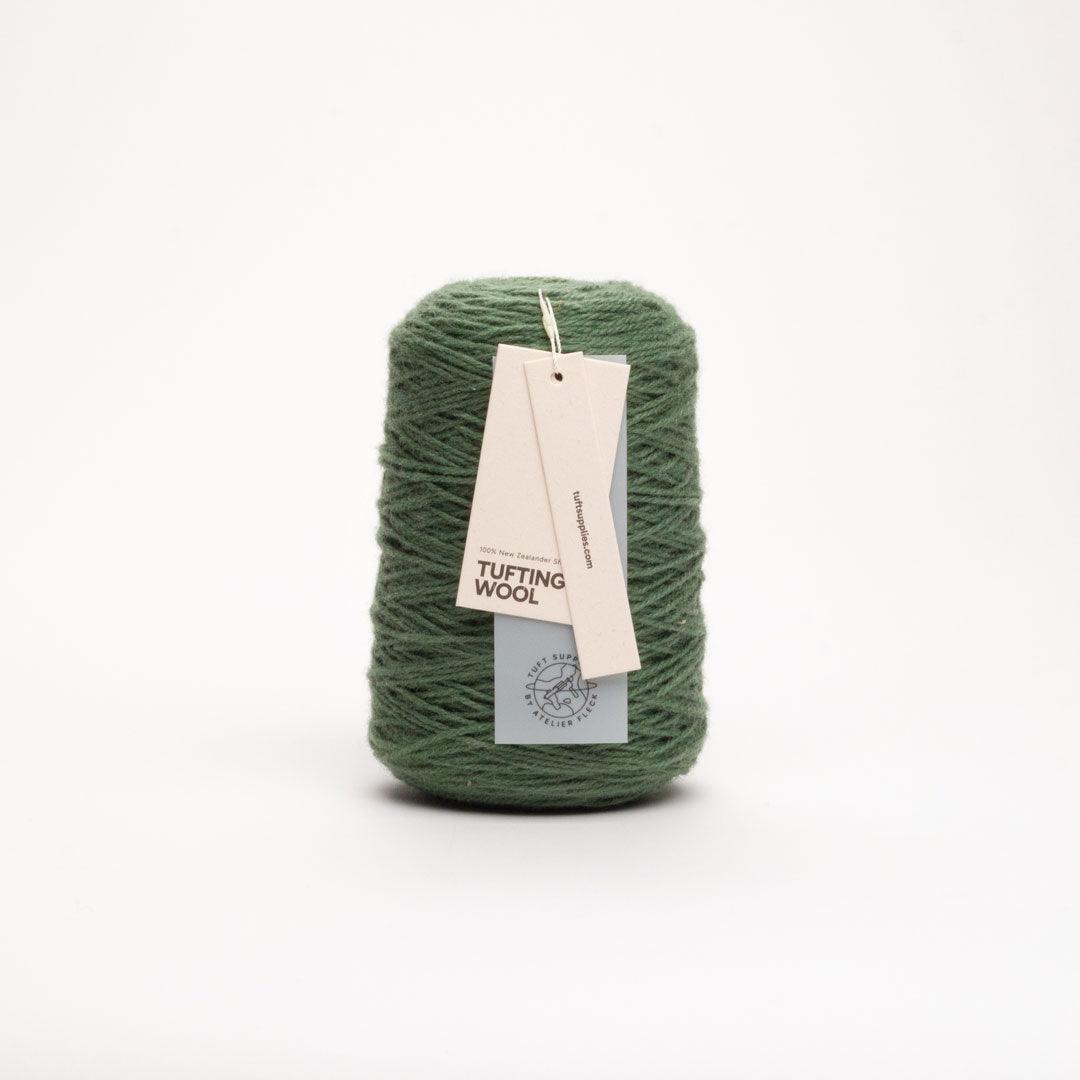 sage green 100% New Zealand Wool Tufting Yarn 500g cone – durable 3-ply rug making yarn