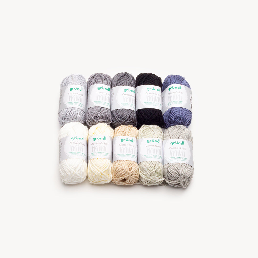 Gründl Cotton Quick Mini Shades 10 x 15g - Tuft Supplies GmbH
