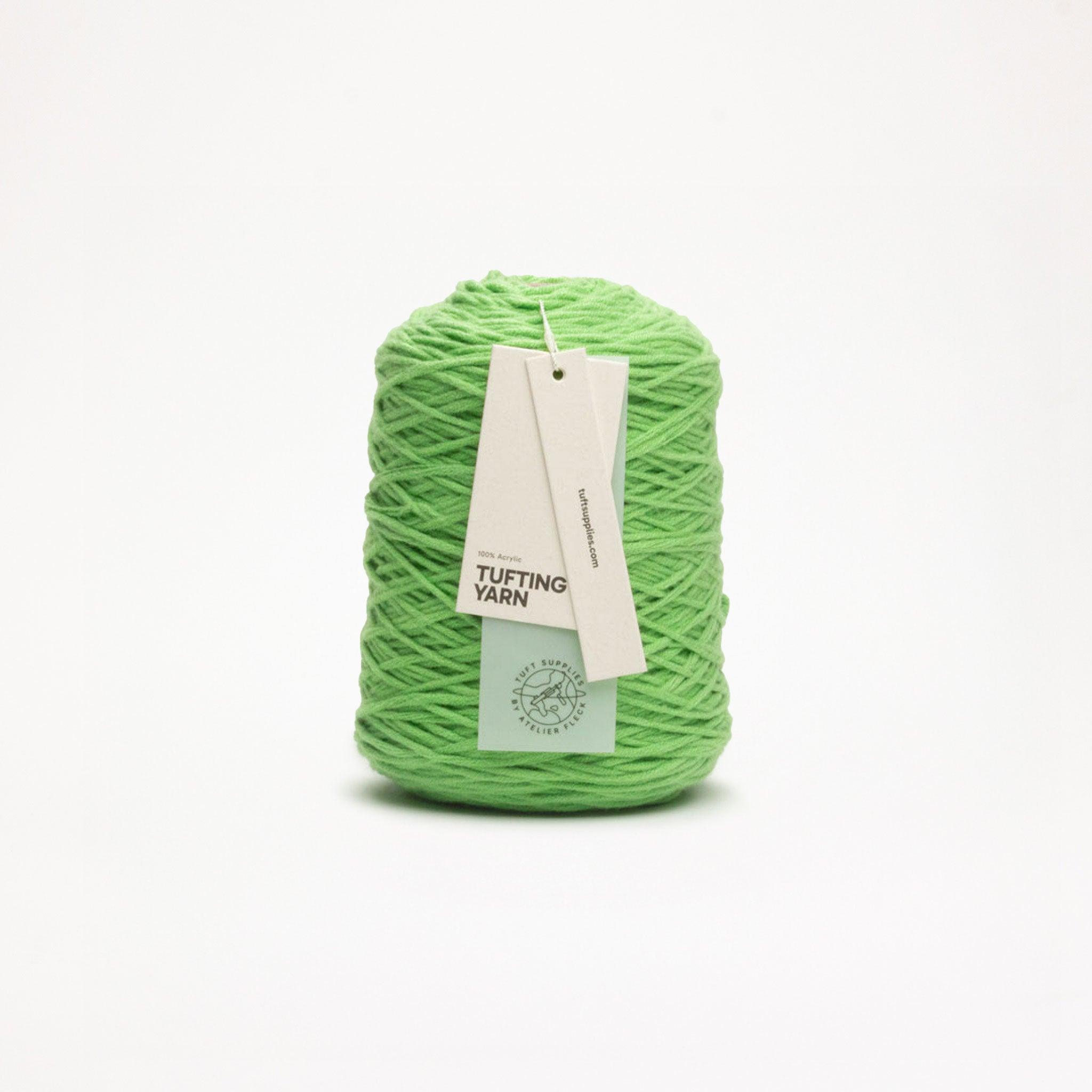 lime soft acrylic tufting yarn – 400g cone – 8-ply structure for rug tufting