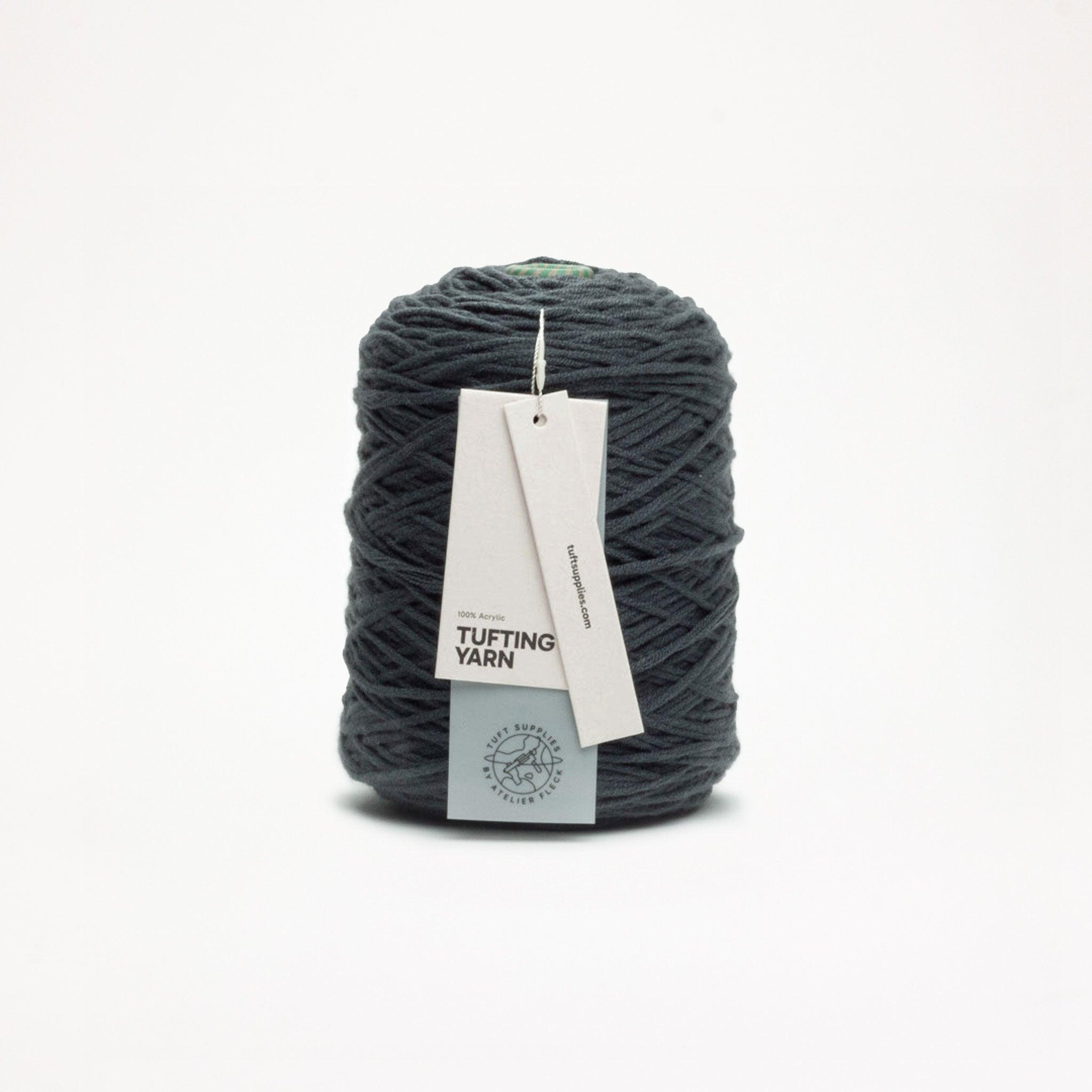 graphite grey soft acrylic tufting yarn – 400g cone – 8-ply structure for rug tufting