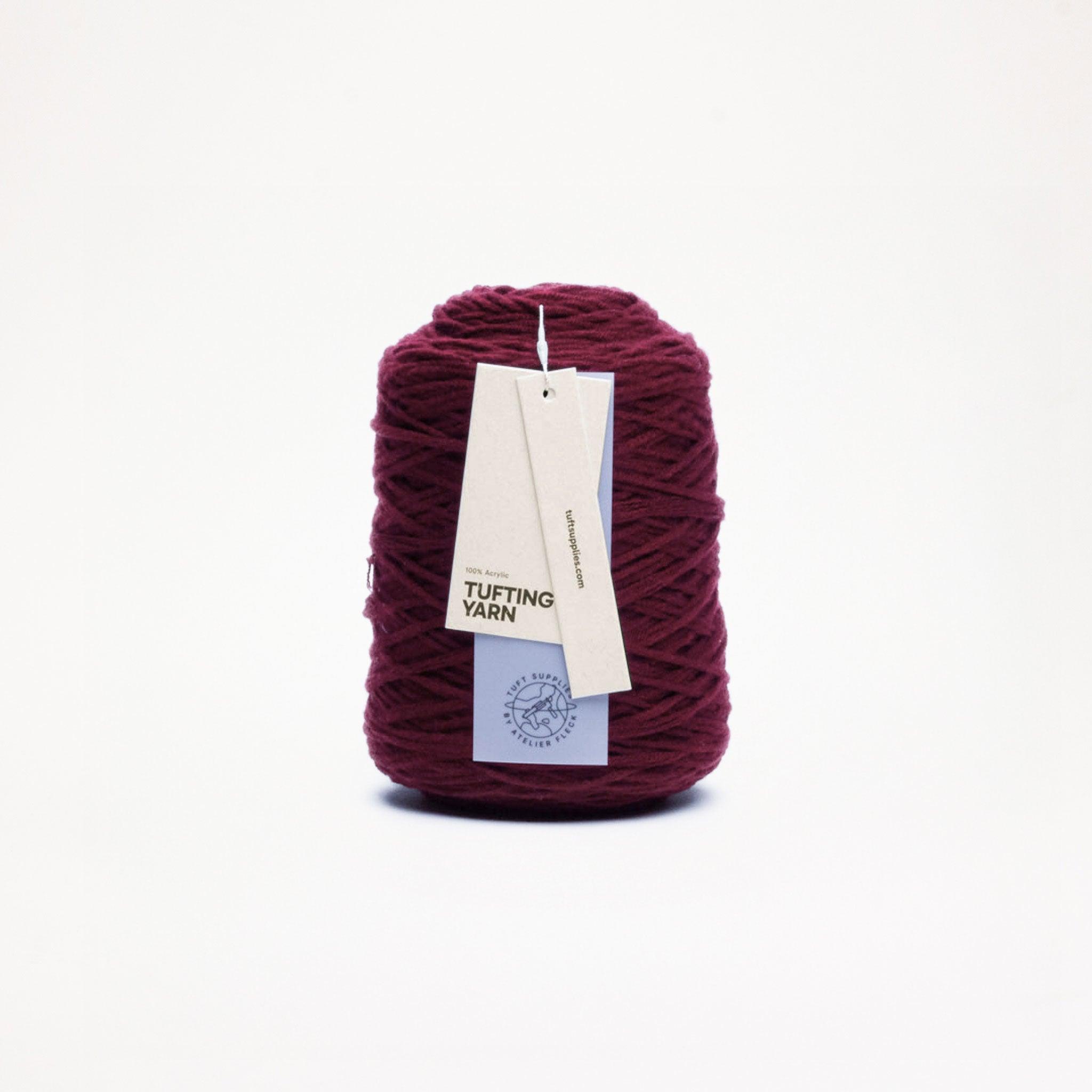 black cherry soft acrylic tufting yarn – 400g cone – 8-ply structure for rug tufting