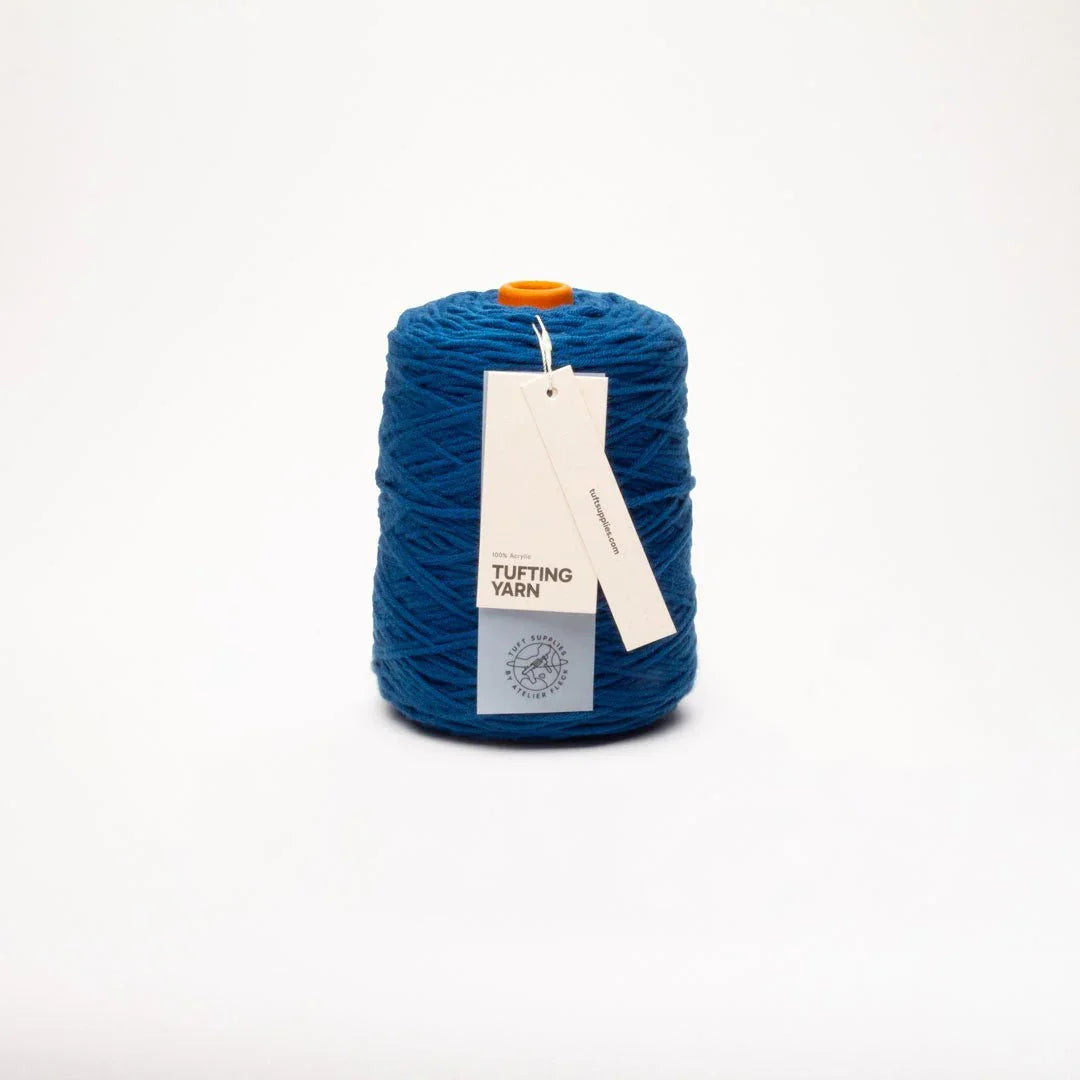 blue reef soft acrylic tufting yarn – 400g cone – 8-ply structure for rug tufting